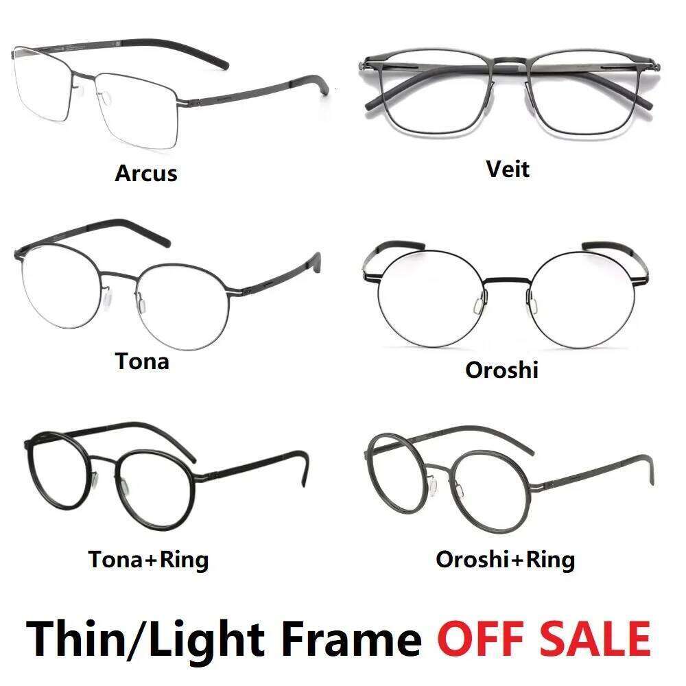 OFF Sale Glasses Frame Men Eyewear Thin Light Square Round Eyeglasses High Quality Fashion Classic Business Germany Brand Design
