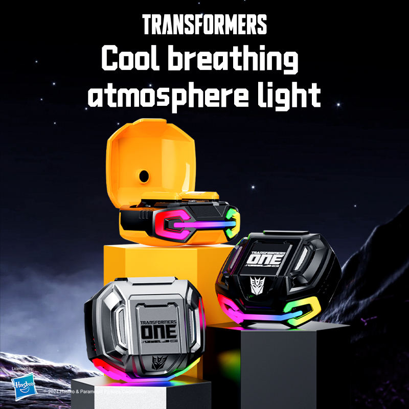 Transformers RGB Headphones fashion design TWS Bluetooth 5.4 Headset Long Endurance TF-T22 Low Latency Gaming Battery Display HIFI stereo Music Earbud