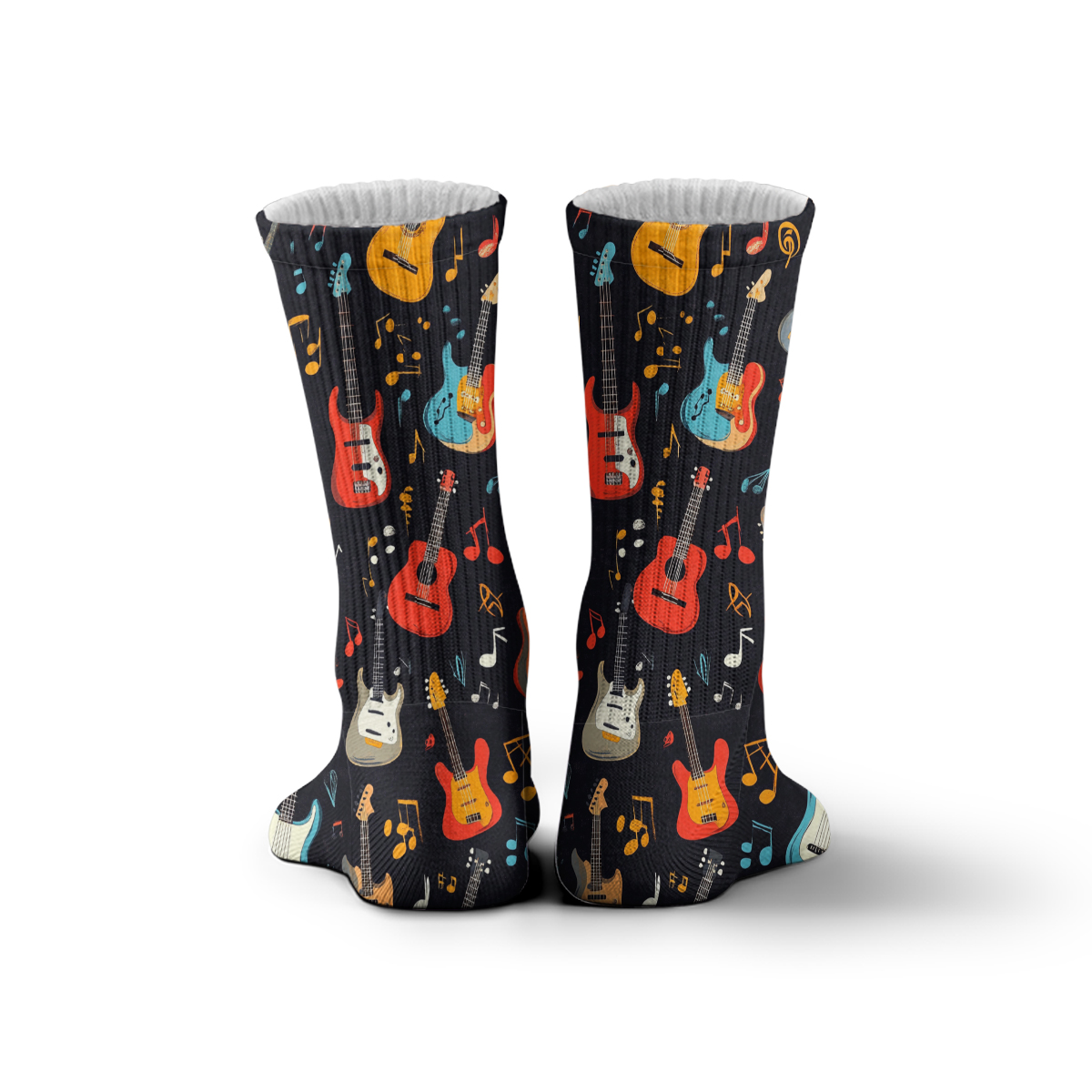 Groovy Guitar & Music Note Unisex Tube Sock C068