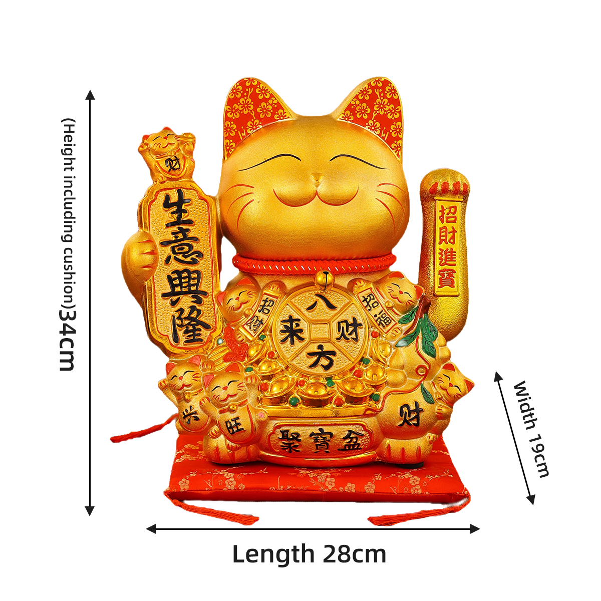 Automated Wealth-Laden Felidae Figurine Made of Durable China Ware A Unique Gift Idea for Any Occasion