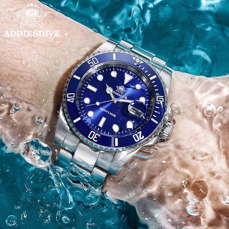 ADDIESDIVE Stainless Steel Watch Mens European and American Business Leisure Quartz Watch Waterproof Outdoor Sports Watch W250718