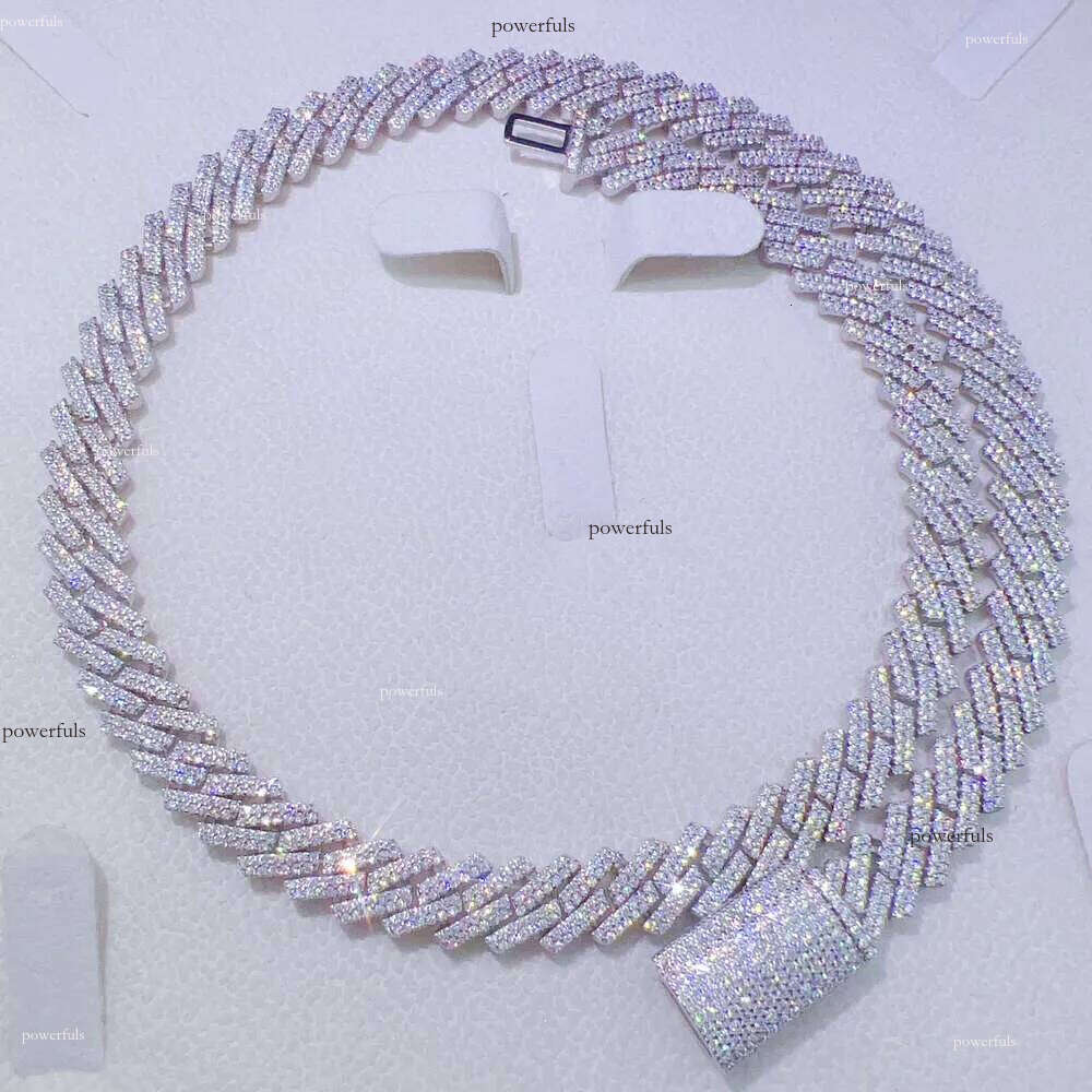 Hip Hop Fashion Jewelry Iced Out Miami Links Pass Dia Tester Sterling Sier 10mm Moissanite Cuban Chain Necklace