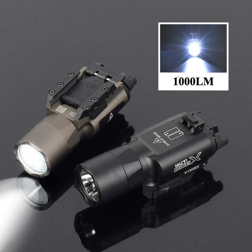 Tactical Surir X300U Tactical Flashlight Metal Pistol Scout Light Airsoft Weapon Gun Light Hunting Accessories Fit 20MM Rail XJ250718