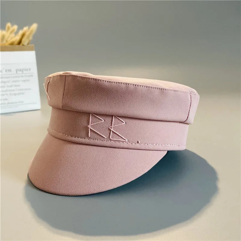 Pink Letter sboy Caps Women Flat Militray Caps 250717