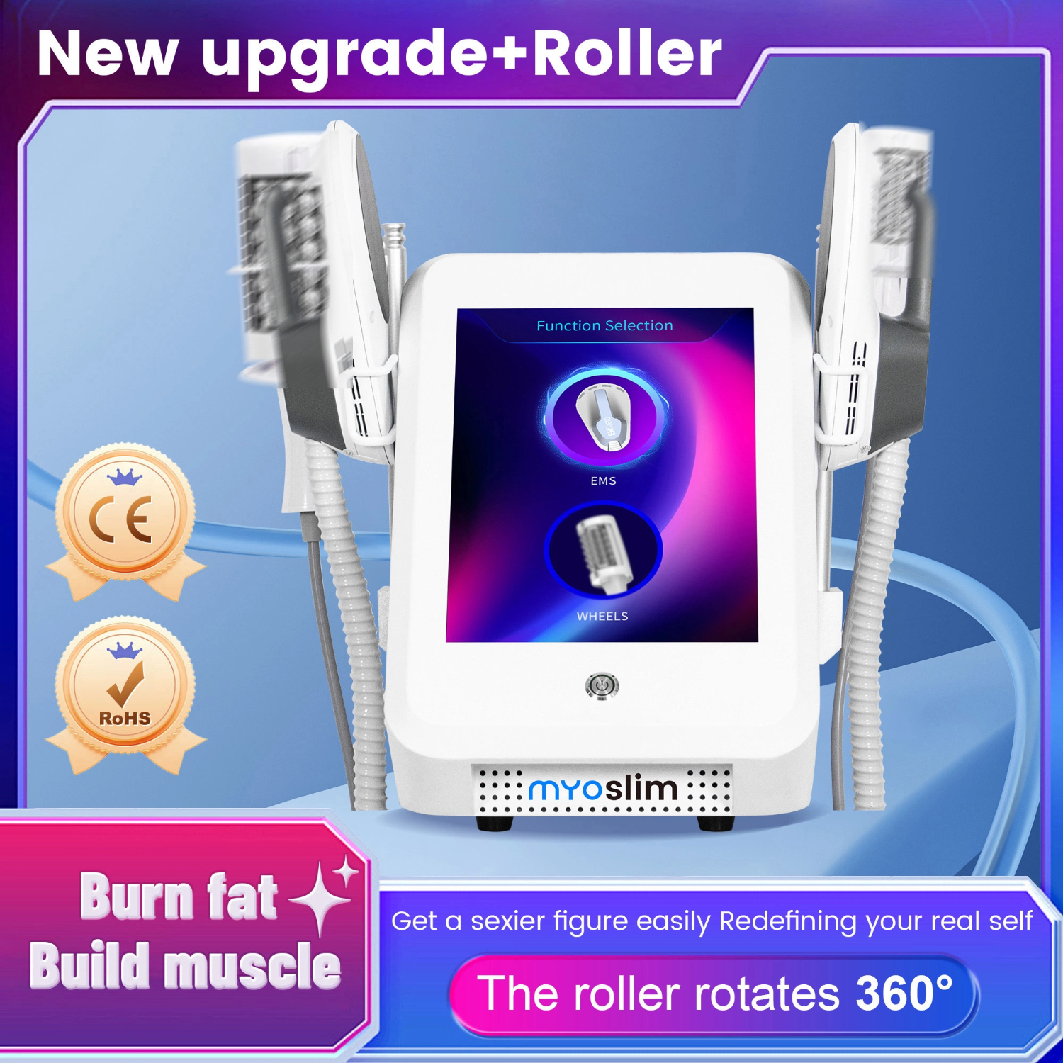 MYOSLIM 360 Degree Lift Face Inner Ball Roller Machine Body Sculpting Muscle Massage Slimming Fat Reduction Weight Loss Beauty Equipment
