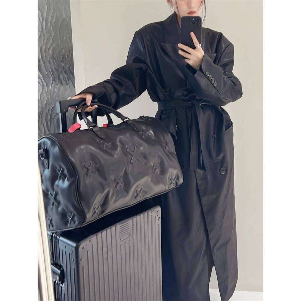 Soft Leather Cloud Travel New Carry On Luggage Handbag Gym Down Cotton Filled Boston Pillow Bag