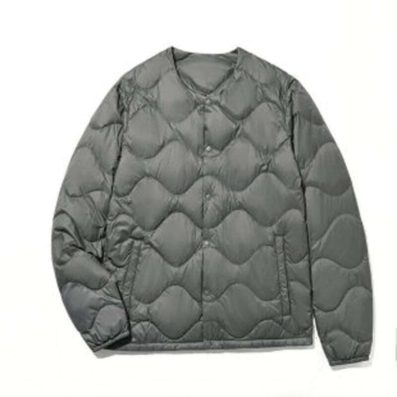 2024 New Style Men's Round Neck Thin Gourd Liner Lightweight Collarless Down Jacket