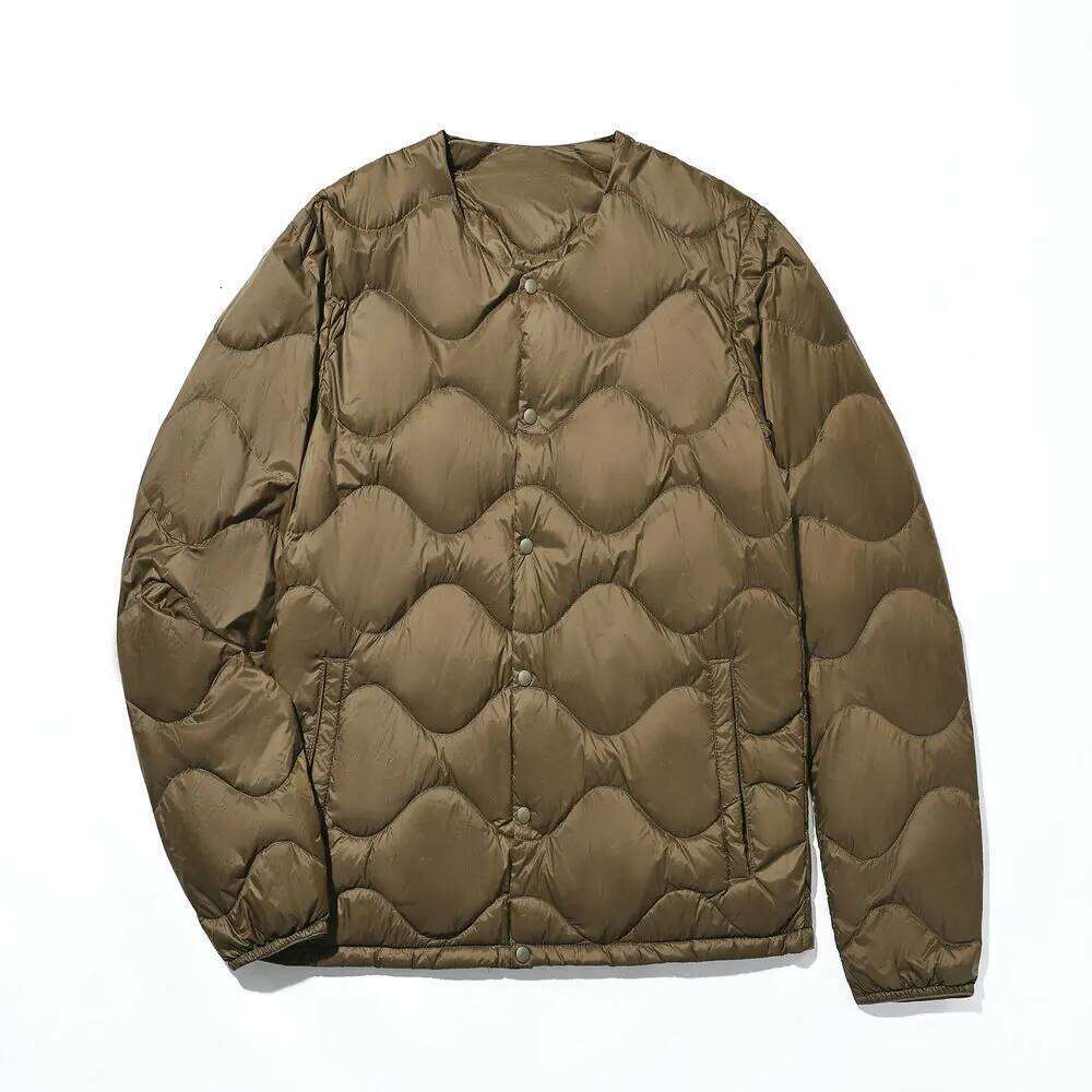 2024 New Style Men's Round Neck Thin Gourd Liner Lightweight Collarless Down Jacket