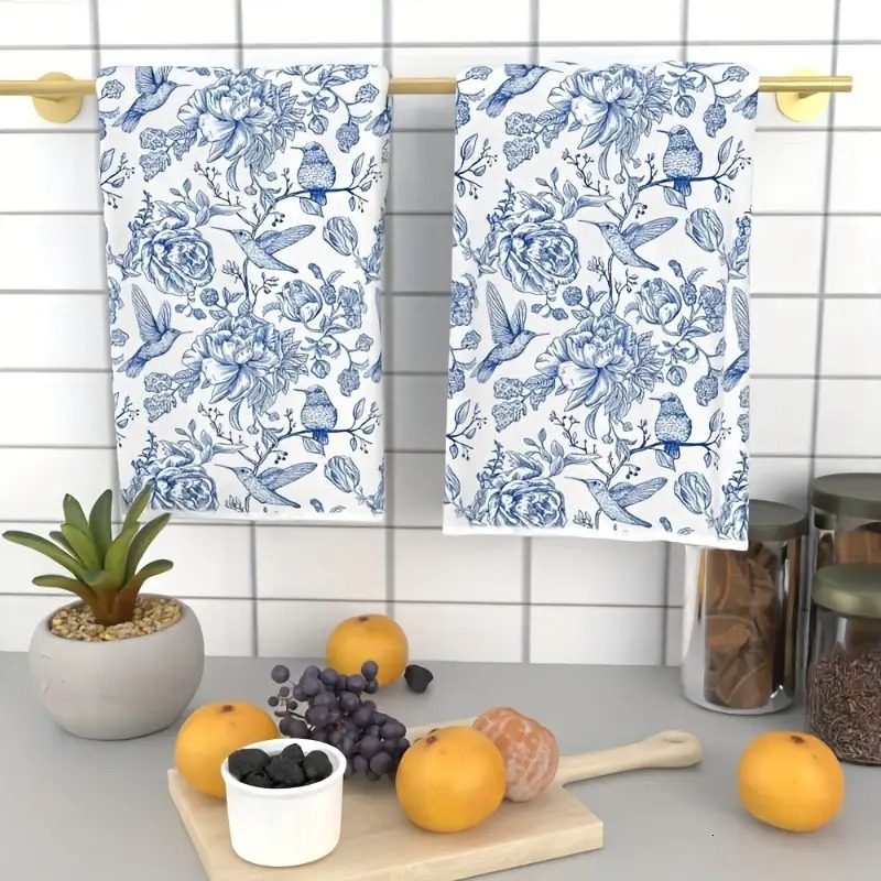 New Dish Towel Spring Summer Floral Print Hot-Selling Kitchen Cloth Scouring Pad ddmythur
