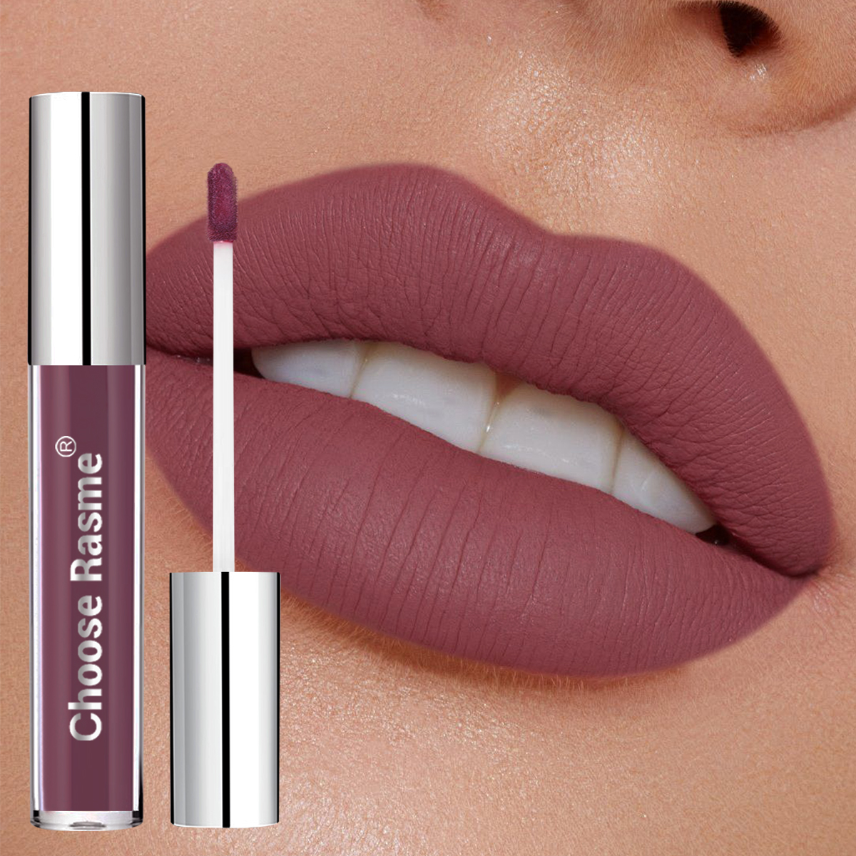 Choose Rasme Velvet Nude Liquid Lipstick - Quick-Dry Transfer-Proof Matte Lip Stain, Non-Sticking Long Lasting Lip Gloss with Natural Soft Finish