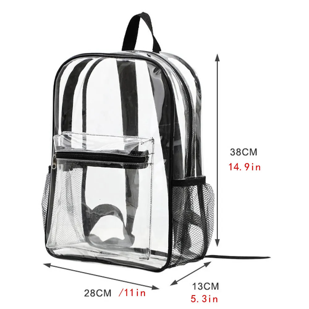 Transparent PVC Outdoor Sports Fitness KnapsackTravel Visible Backpack Large Capacity Waterproof Shoulders Bag Student backpack 250714