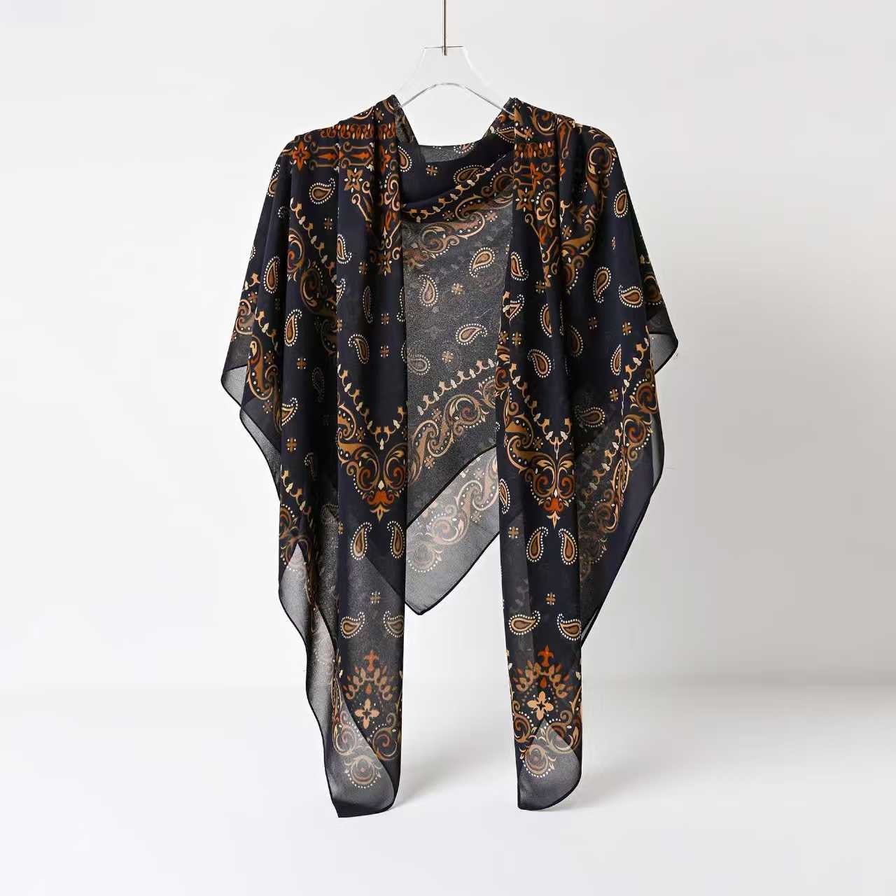 T1259 new chiffon large square scarf high-grade silk scarf thin scarf shawl
