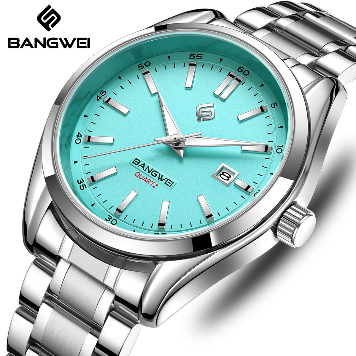 LIGE men's quartz watch brand simple and fashionable watch stainless steel strap 30 meters waterproof Holiday Gift Teen Watch