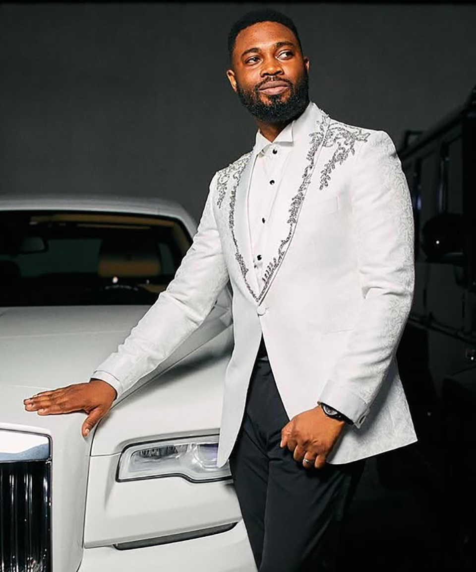 Beads Stoned Suits Men Formal Wedding Party Blazers 2 Pieces Set Groom Tuxedos (Jacket Pants) Clothing Customized