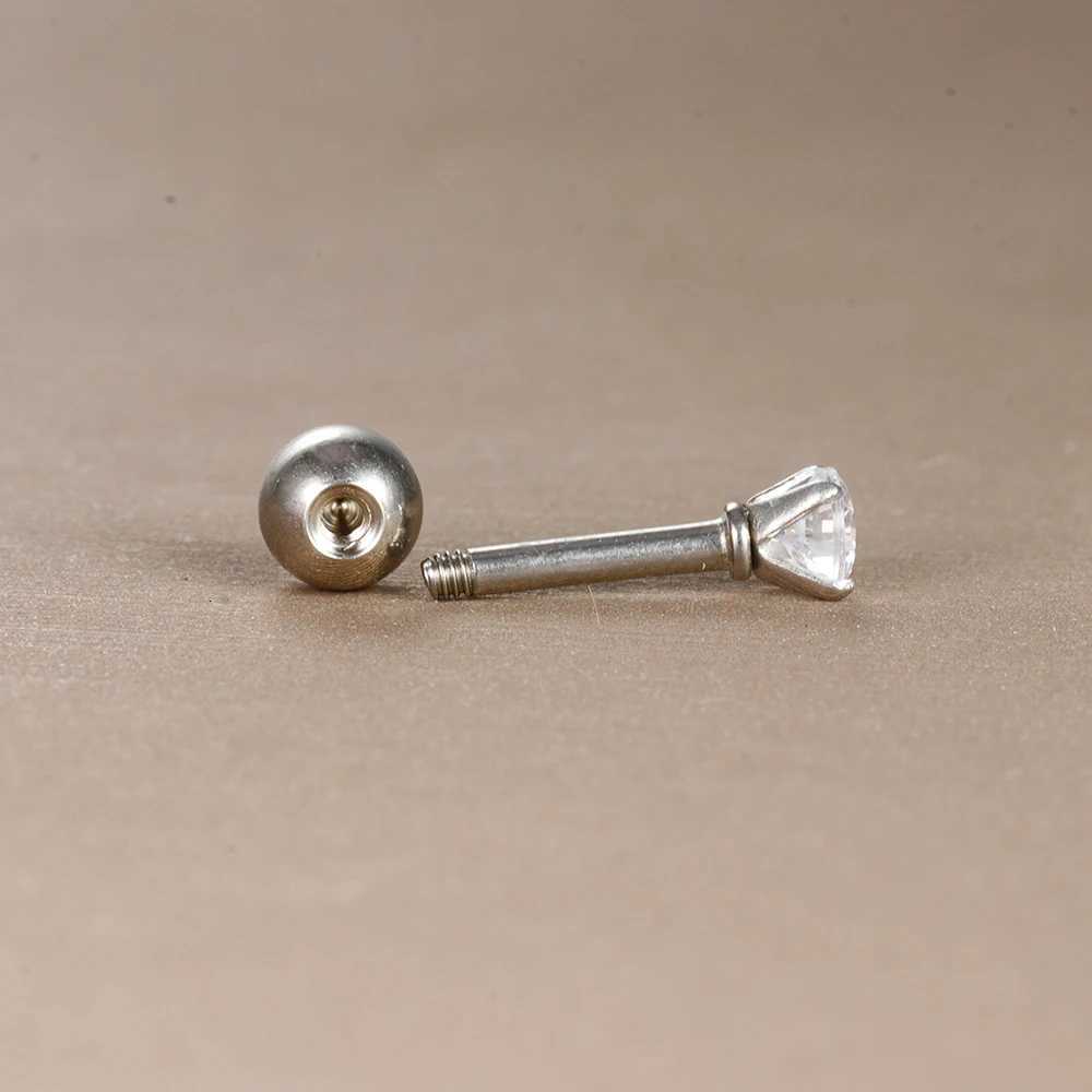 2PC Stainless Steel 4 Prong Zircon Stud Earrings for Women/Men 3/4/5/6mm Tragus Cartilage Standard Lobe Daith Piercing Jewelry XJ250718