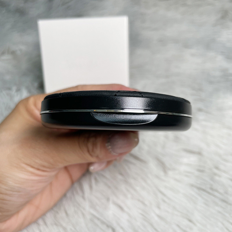 Round Folding Double Facettes Makeup Mirror Portable Compact Mirrors Leather Hd Cosmetic Mirror with Gift Box