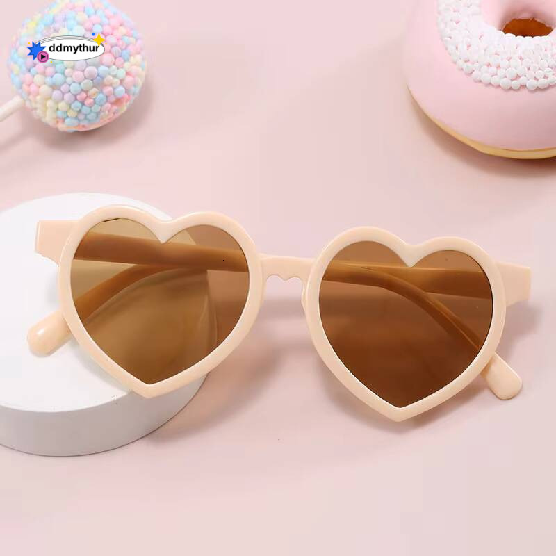 Trendy Heart-Shaped UV400 Kids Sunglasses, Candy Color Children Shades for Baby Eyewear Toddler Boys Girls Sun Glasses ddmythur Z260305