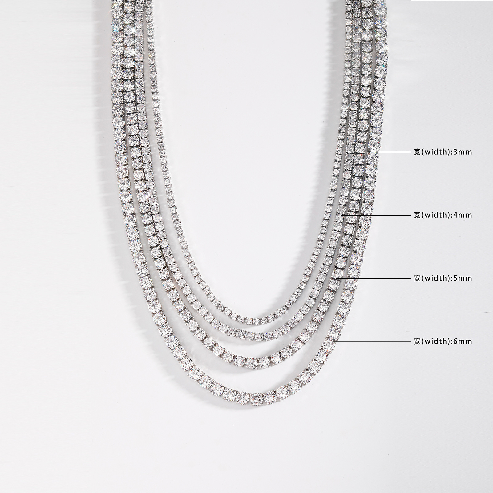 Luxury Iced out Tennis Chain Hip Hop Full Diamond VVS Moissanite Necklace GRA Certified Bling Bling High-Quality Trendy Accessory