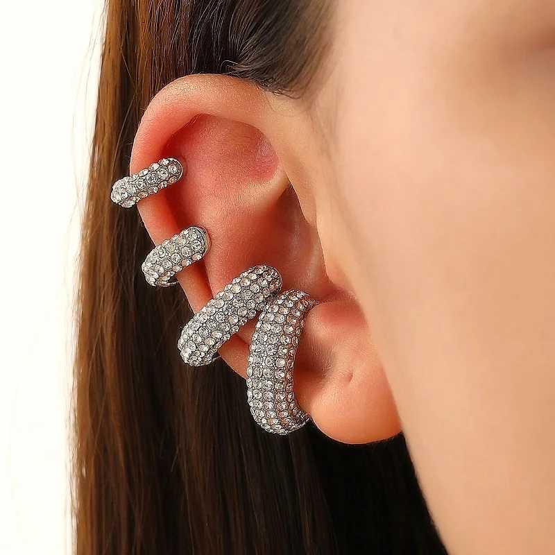 1Pcs Gold Color C Shape Round Cartilage Clip Earrings For Women Luxury Crystal Fake No Pierced Geometric Ear Cuff JewelryXJ250718