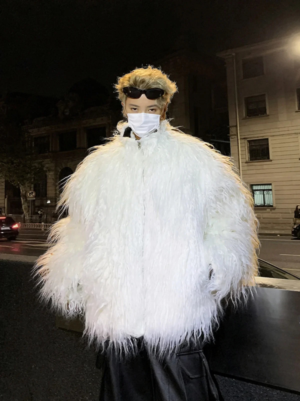 Mens Winter High-end Stand Collar Long Sleeve Thickened Cotton Jacket Handsome Trendy Environmentally Friendly Fur Clothes 250715