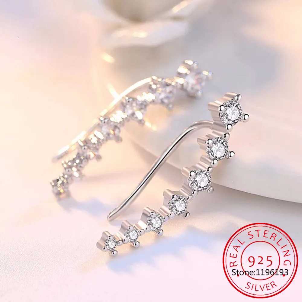925 Silver Full Moissanite Earrings Climber 7 Star Crawler Stud Ear Cuff for Women Black White Moissanite Jewelry Gifts XJ250718