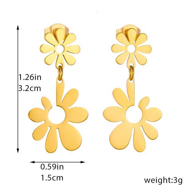 316L Stainless Steel Snake Flower Round Drop Earrings for Women Fashion 2-Color Ear Jewelry Holiday Gifts Earrings XJ250718