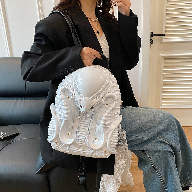 Free Shipping Designer Luxury Fashion Backpack Personalized Iron Warrior Street Punk Style Neutral Backpack Casual Travel Bag Student Backpack