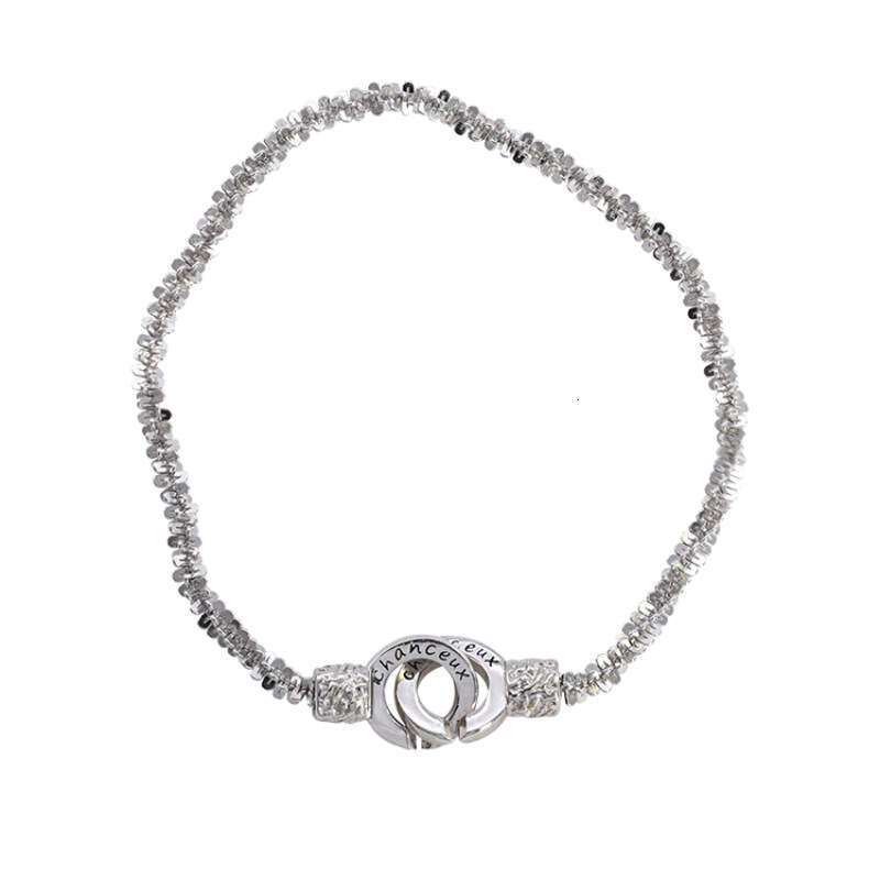 Korean Style Niche Geometric Double Ring Bracelet for Women, Starry Sky Lock Bracelet, Light Fashion, Exquisite Versatile High-end Feel