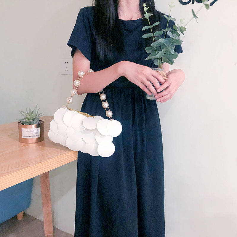 2025 New Designer bags for Women Beaded Round Platinum Sequins Handmade Beaded Handbag