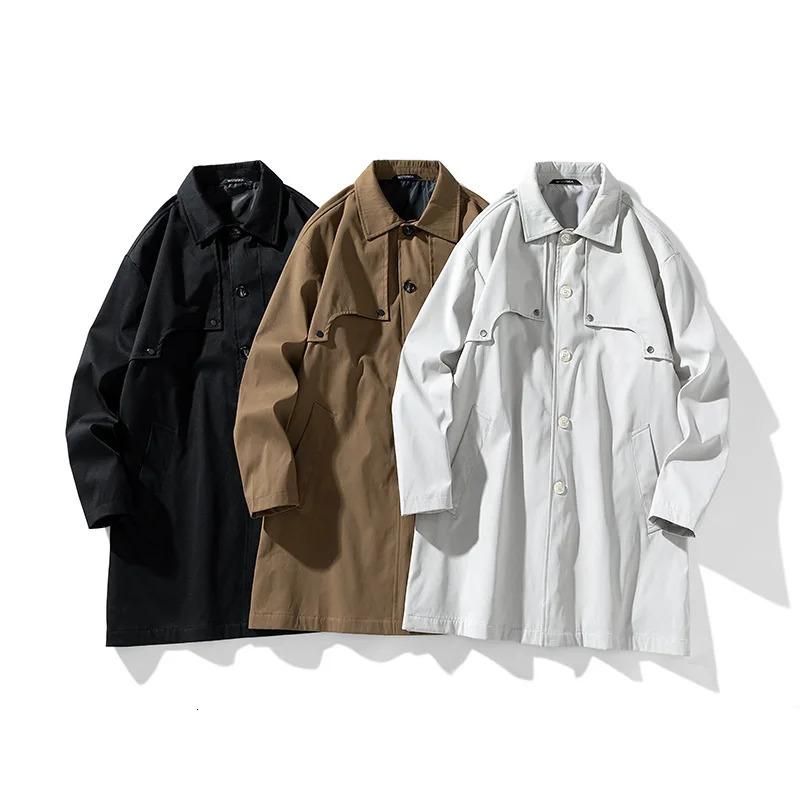 Windbreaker Mens Autumn And Winter European Version Of The Long Plus Velvet Business Casual Coat Jacket Men Coat 250716