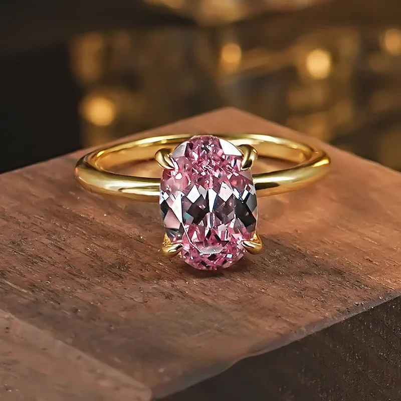 Afghan Dreamy Pink Tourmaline 925 Silver Ring Egg Minimalist Ins Style Light Daily Fairy 250715