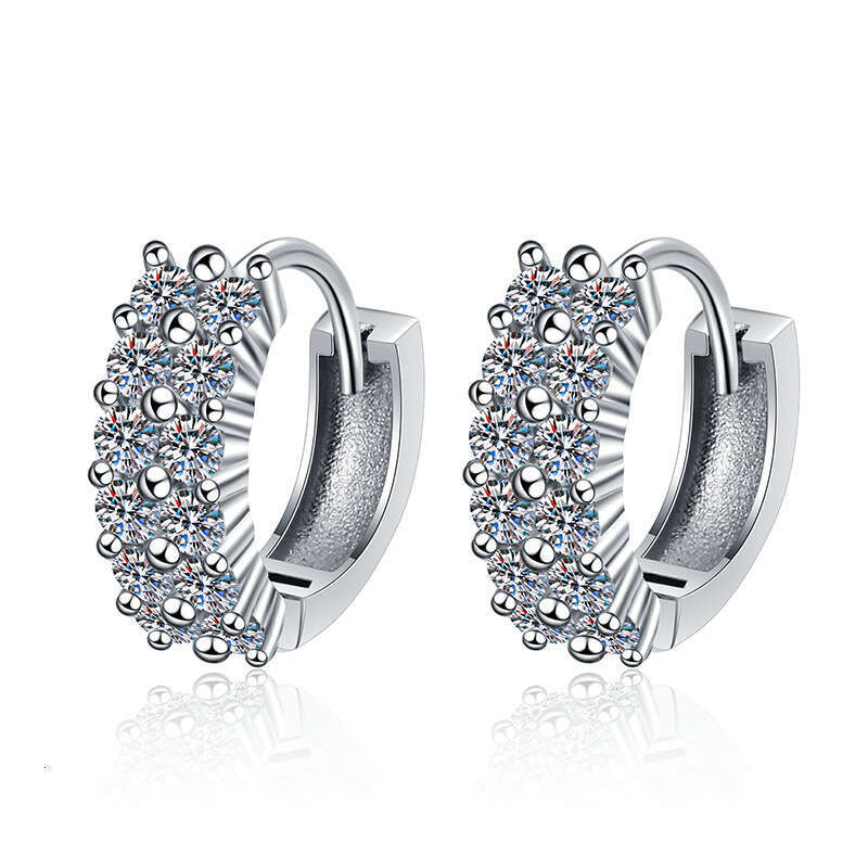 Full Dia Studs S Pure Sier Simple Exquisite Moissanite Earrings 757