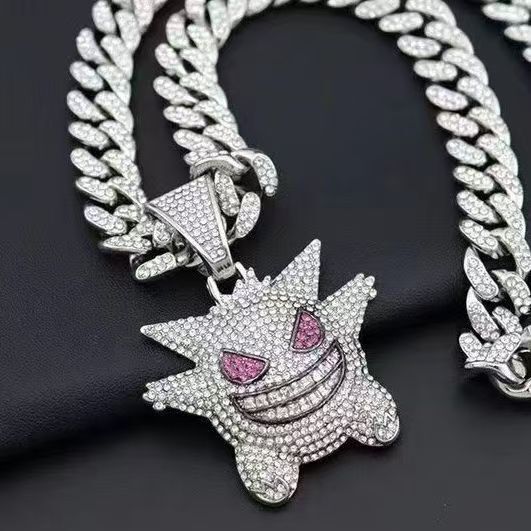 Moissanite high-end custom pendant necklace Hip-hop rap style Cuban chain luxury high-quality necklace Suitable for both men and women to wear
