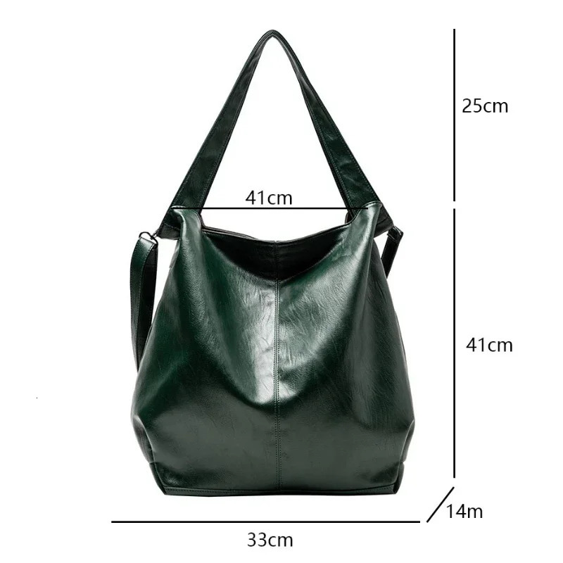 Fashion Big Leather Tote Bag For Women Large Capacity Retro Shoulder Bags Soft Leather Crossbody Handbags Large Lady Shopper Bag 250715