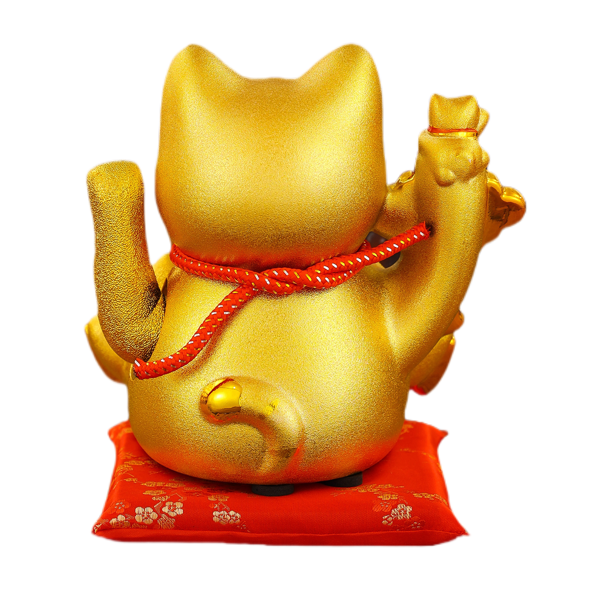 Handcrafted Gold Plate Ceramic Figurine of Fortune Feline - Perfect Ornamentation for Living Spaces
