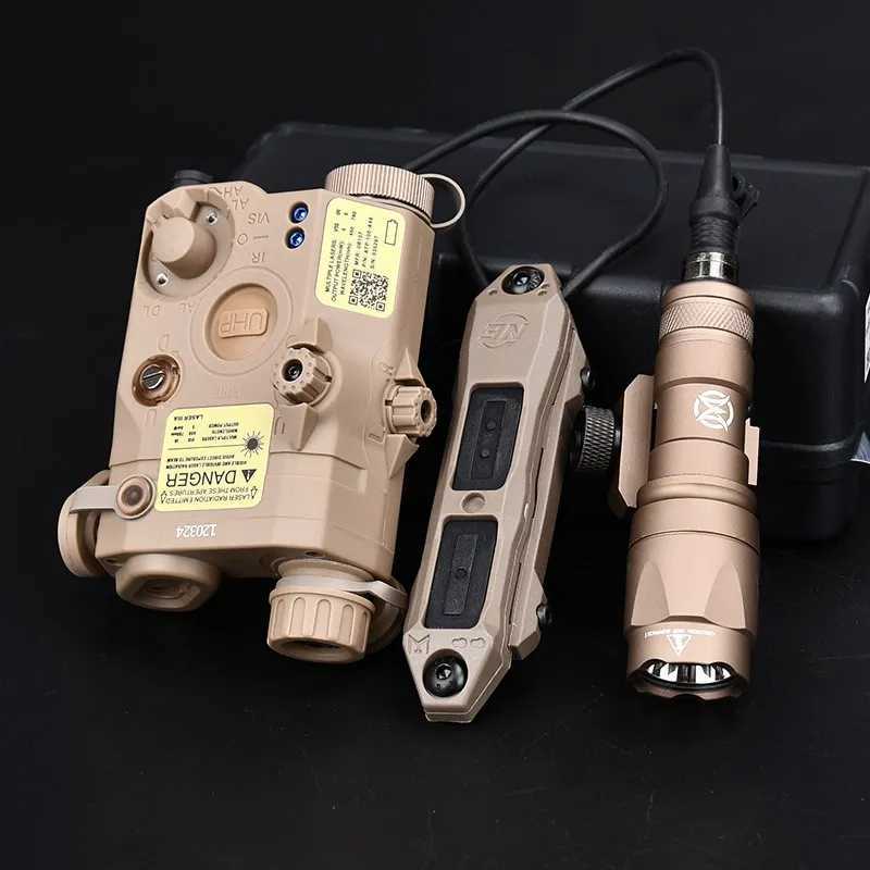 Tactical Airsoft PEQ-15 Red Green Blue Laser PEQ Battery Box Surir M300A M600C Flashlight Dual Control Switch Fits 20MM Rail XJ250718
