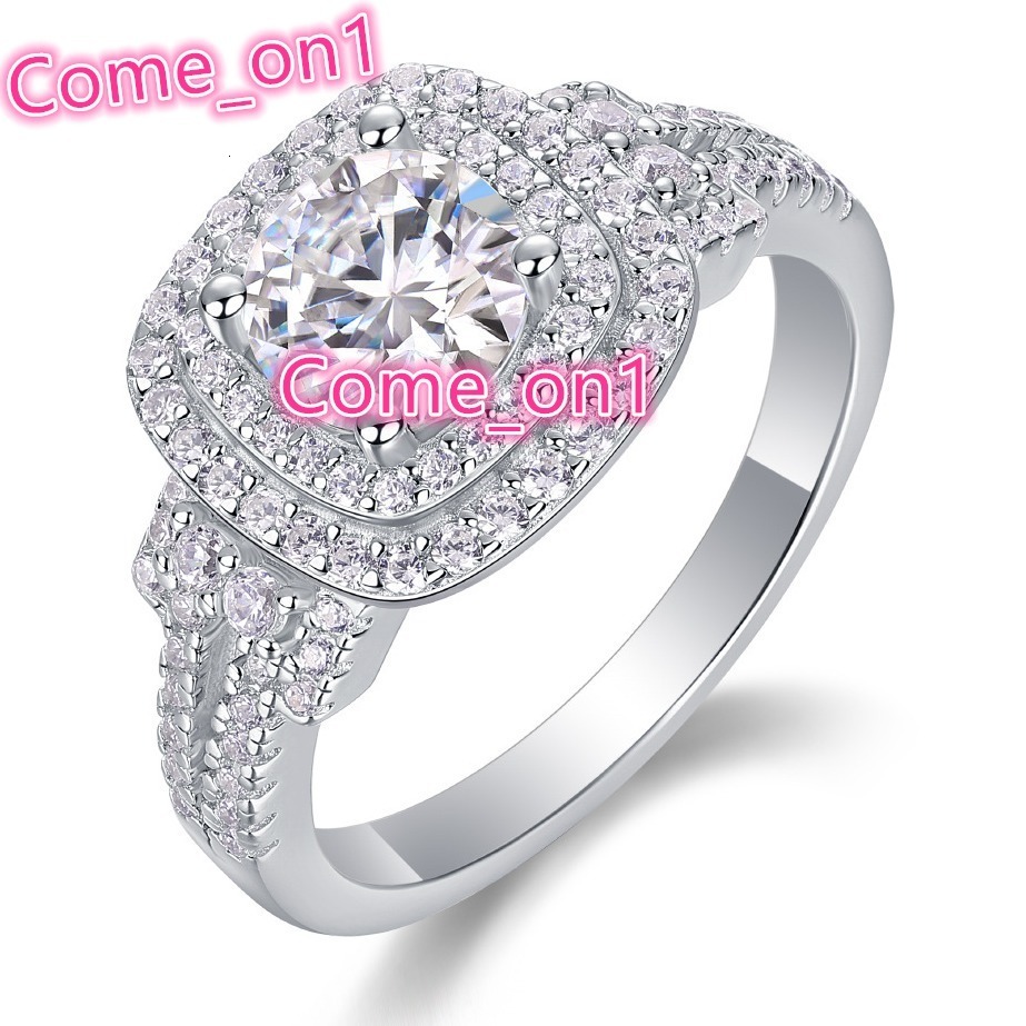 Custom Light Luxury 925 Sterling Silver 1CT VVS D Moissanite Inlay Diamond Ring Fine Jewelry Engagement Wedding Ring for Women