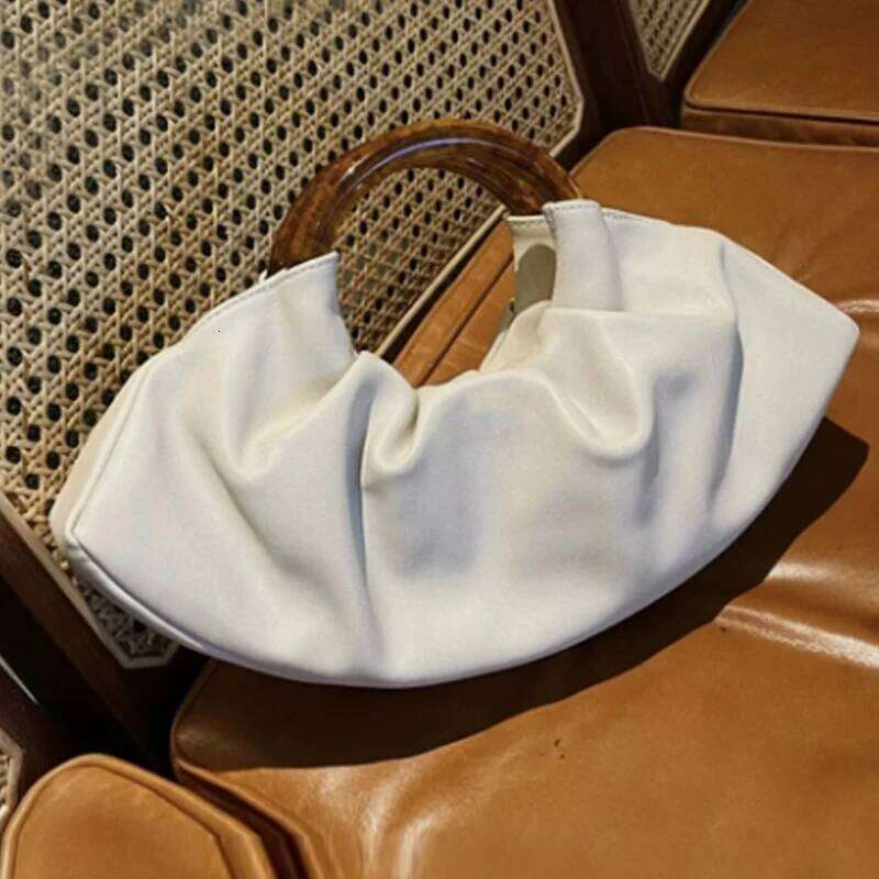2025 New Design Women Handbag Fashion Folding Cloud Acrylic Circular Handle Dumpling Bag