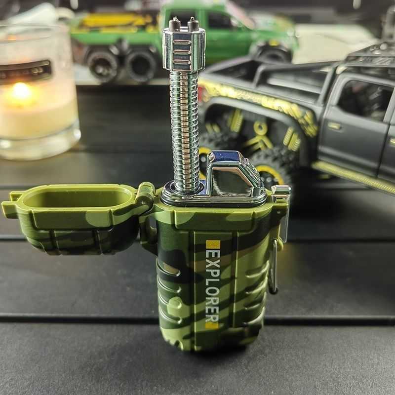 Waterproof Electric Lighter Windproof Dual Arc USB Rechargeable Flameless Plasma Lighters for Camping Hiking Survival TacticalT250301