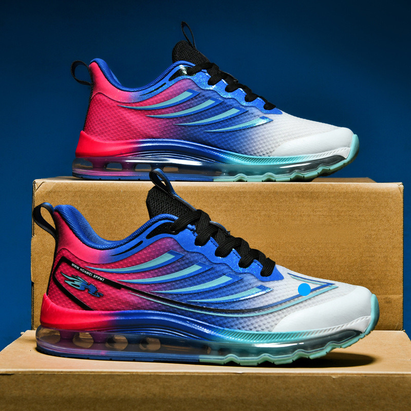 Spring Summer 2025 New Men's Shoes Mesh Full Sole Air Cushion Extra Large Size Sports Rubber Wear-Resistant Non-Slip Fashion