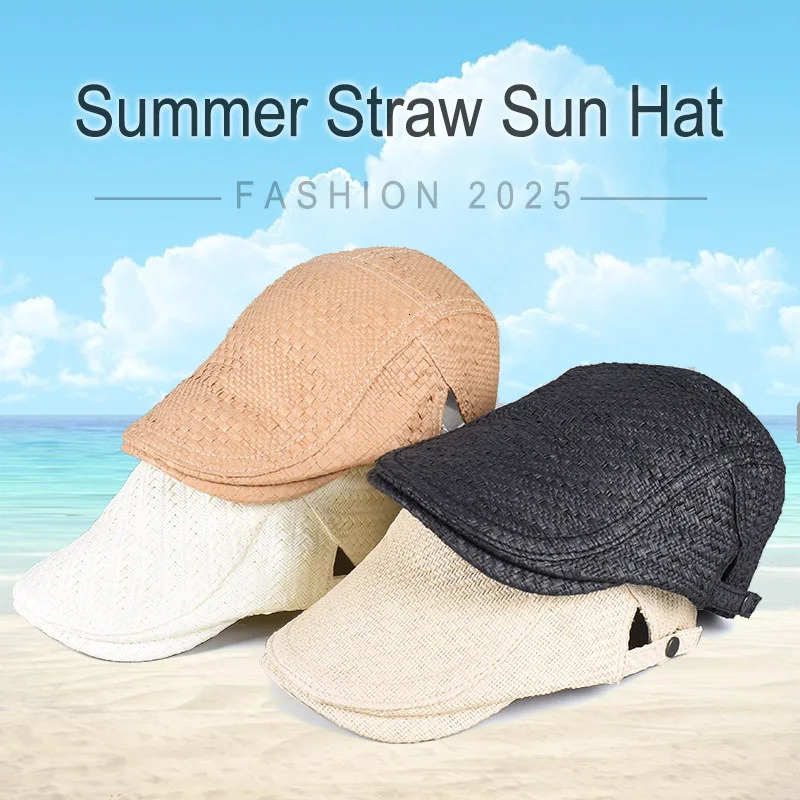 Summer Sun Hats sboy Caps Beret Men Women Fashion 2025 Outdoor Beach Straw Hat Male boina y Blinders Mens Flat Caps 250712