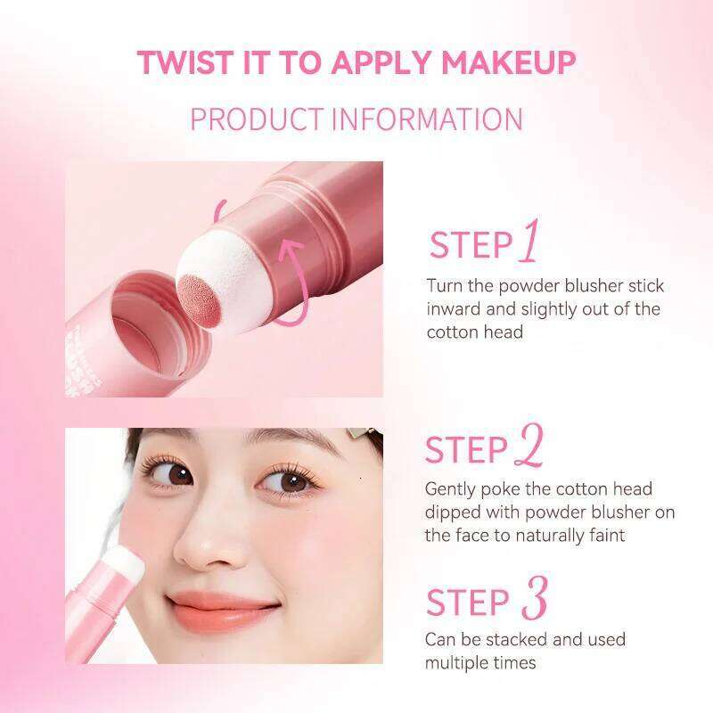Life Girls Pink Two Cheek Wonder System Woman, Non-Slip Straight Makeup, Low-Pressing Expansion Sponge Bong, Corrects Korean Face to