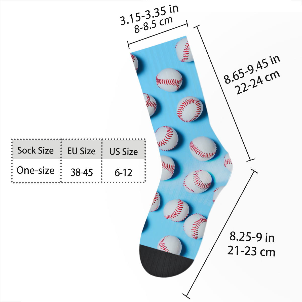 Baseball Fever Trendy Sporty Vibes Unisex Tube Socks C063