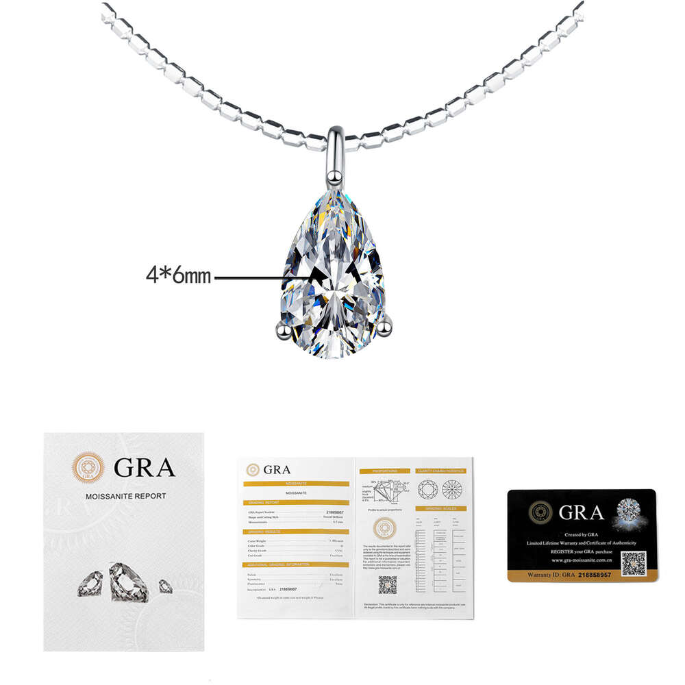 Inss Sier Pendant Moissanite Clavicle Chain Detachable Korean Style Choker Necklace for Women 832