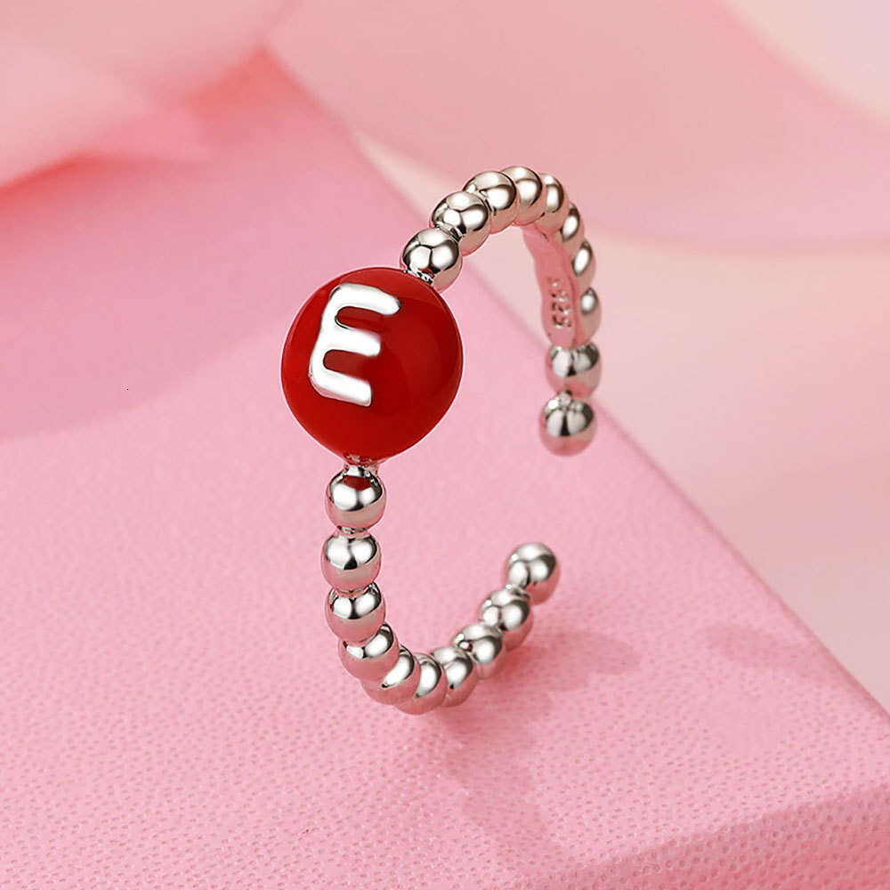 Colorful M Fun Bean Candy Broken Silver for Women, Ins Simple Niche Design Sweet Open Ring New jewelry