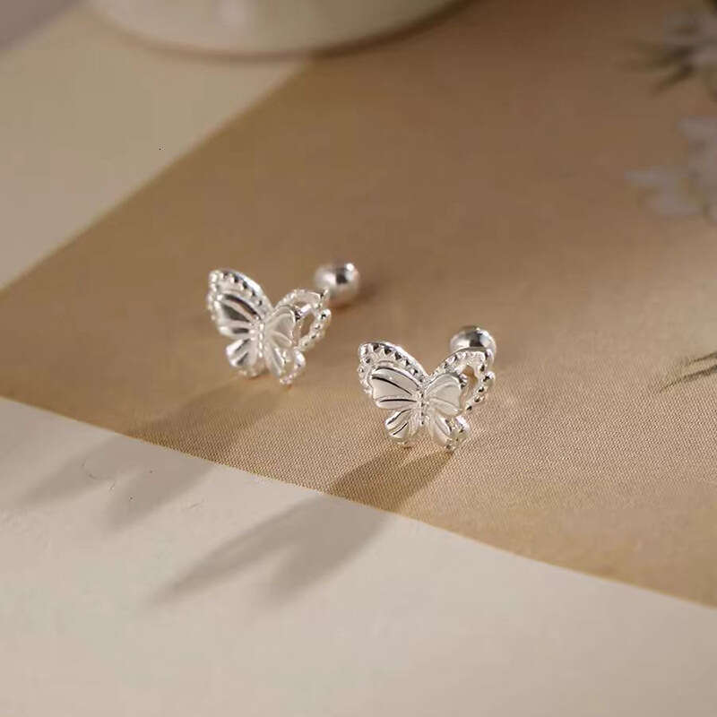 Butterfly Knot Screw Back Studs for Women No Need to Remove While Sleeping Ear Piercing Care Earrings 2024 Summer New