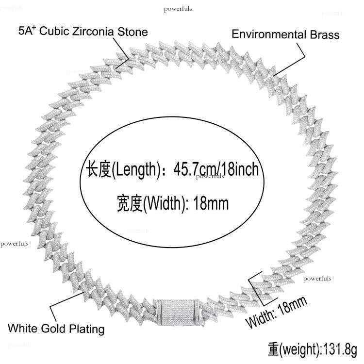 14k Gold Plated 12mm Silicon Stone Sterling Sier Cuban Chain Necklace Hip Hop Style Boutique Jewelry