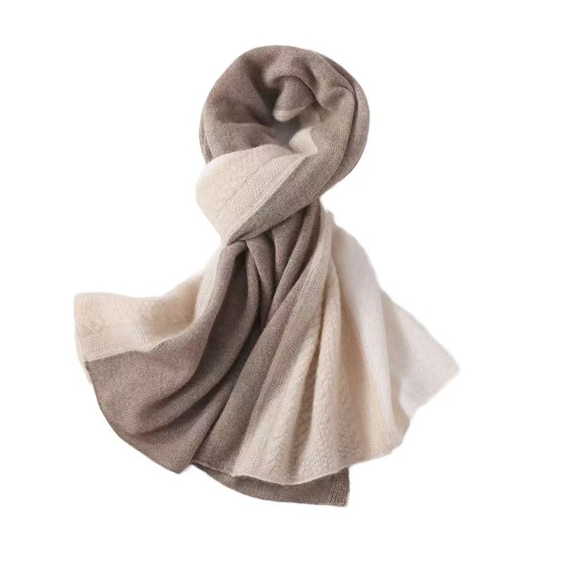 K1400 Selected fine pure wool European and American style knitted large shawl scarf autumn and winter warm wool neck scarf for women
