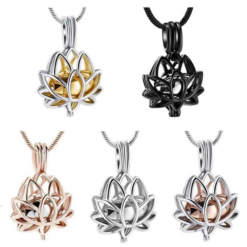 New Design Gift Necklace Lotus Hold Mini Urn Stainless Steel Creation Jewelry Pendant Necklace for Ashes W250718