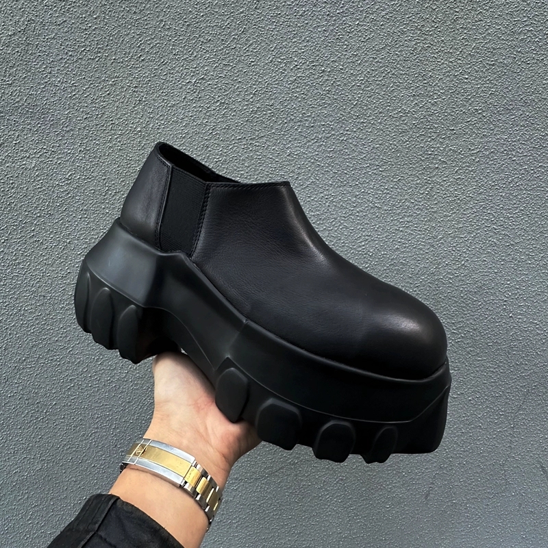 Euro Station 10cm Bogun GENUINE Leather Thick Sole Big Toe High Street Derby High Street Boots